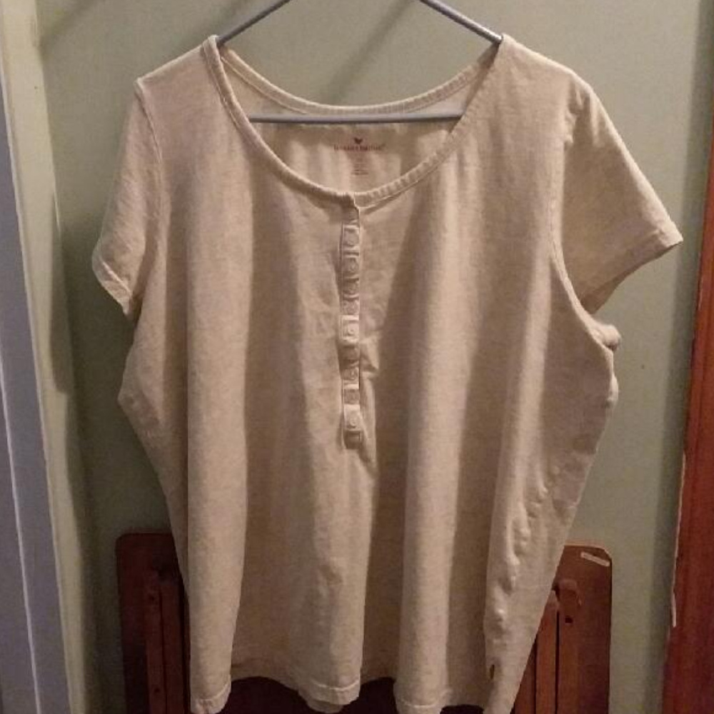 Woman Within Capped Sleeve Shirt